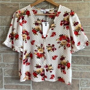 Ro & De White Floral Top